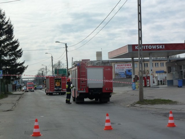 Wyciek gazu na stacji paliw przy ulicy Dobrzeckiej w Kaliszu