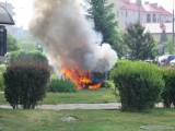 Pożar kosiarki na Jagiellońskiej. Strażaków wezwał prezydent [FOTO]