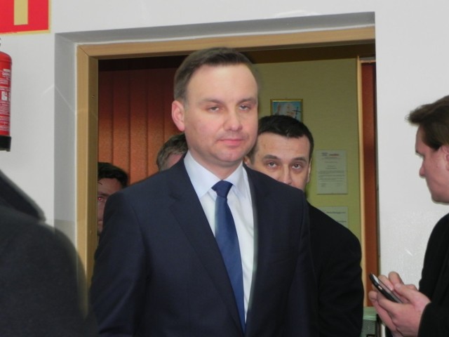 Andrzej Duda podczas wizyty w Ostrowcu Świętokrzyskim (6 marca 2015 r.)