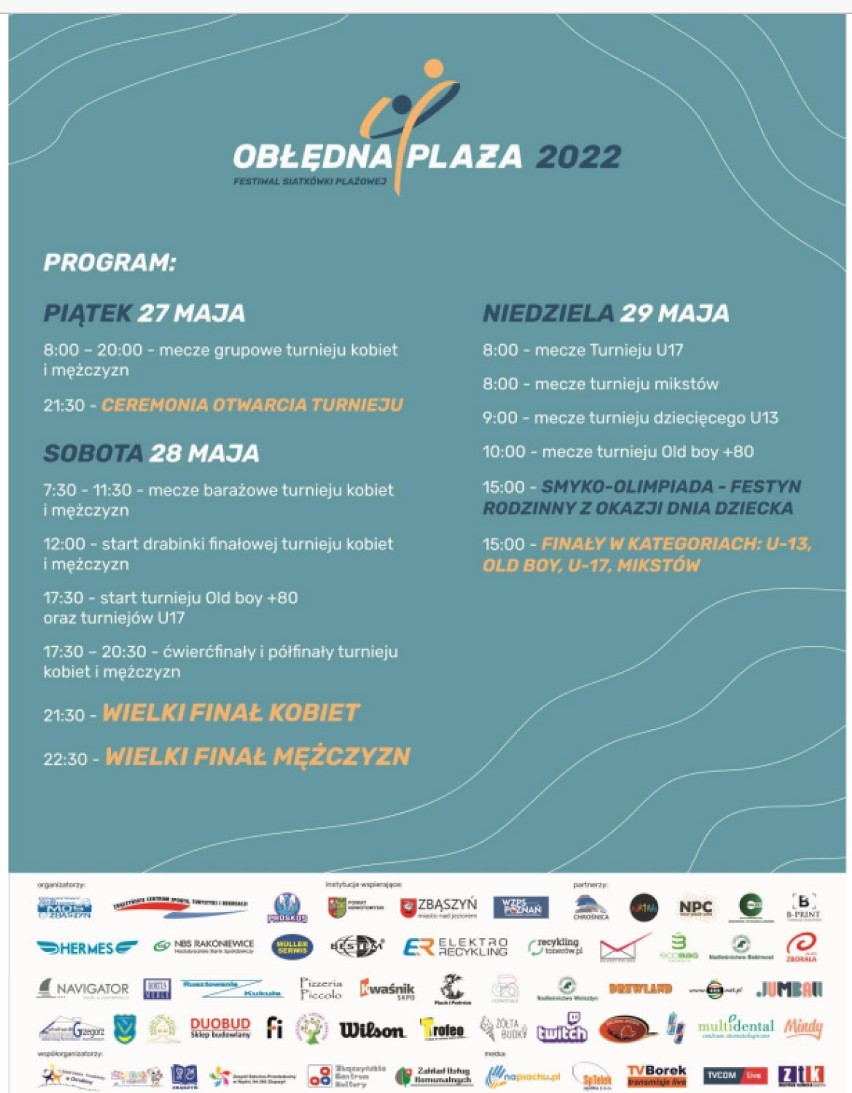 Zbąszyń. Obłędna Plaża - Festiwal Siatkówki Plażowej w Zbąszyniu już 27-29 maja 2022. Zapowiedź wydarzenia. Będziecie?