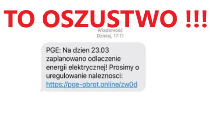 Policja przytacza przykładowe wiadomości od oszustów