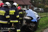 Wypadek w miejcowości Cyganka.Starszy mężczyzna stracił panowanie nad pojazdem i wjechał do rowu. Dwie osoby ranne [ZDJĘCIA[