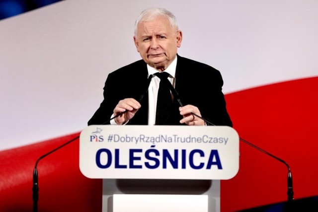 Prezes PiS Jarosław Kaczyński spotkał się w sobotę z mieszkańcami Oleśnicy