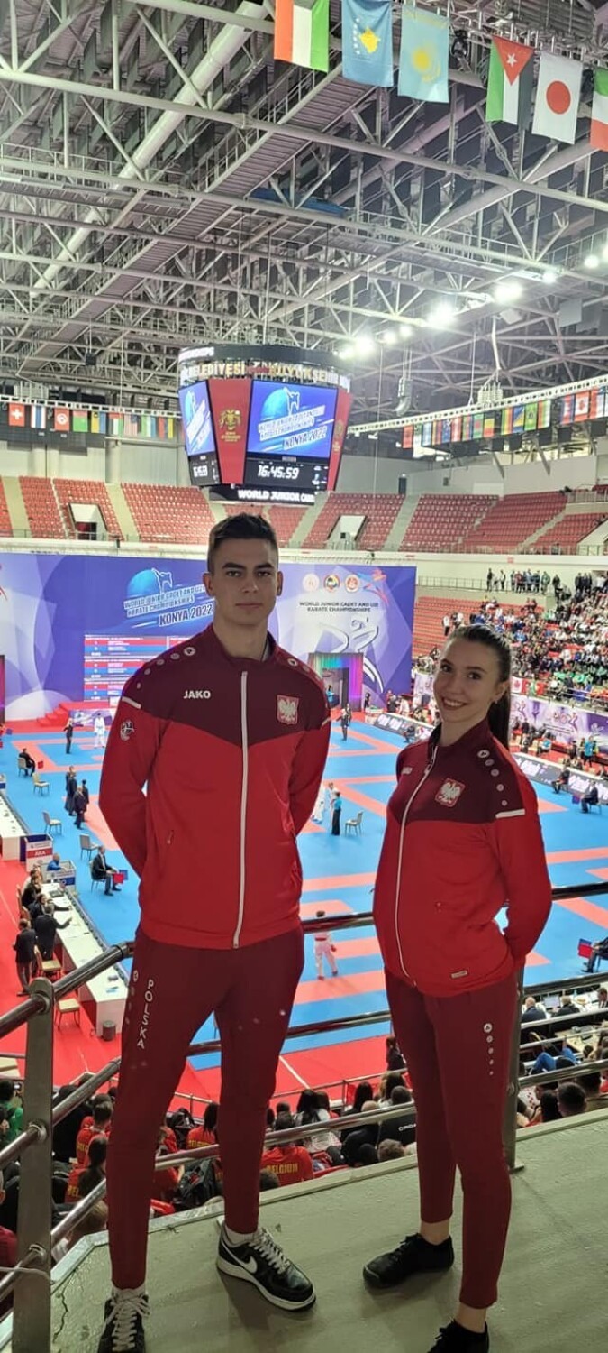 Zawodnicy Pleszewskiego Klubu Karate: Magdalena Godlewska i Michał Florczak podczas MŚ U-21 w Turcji