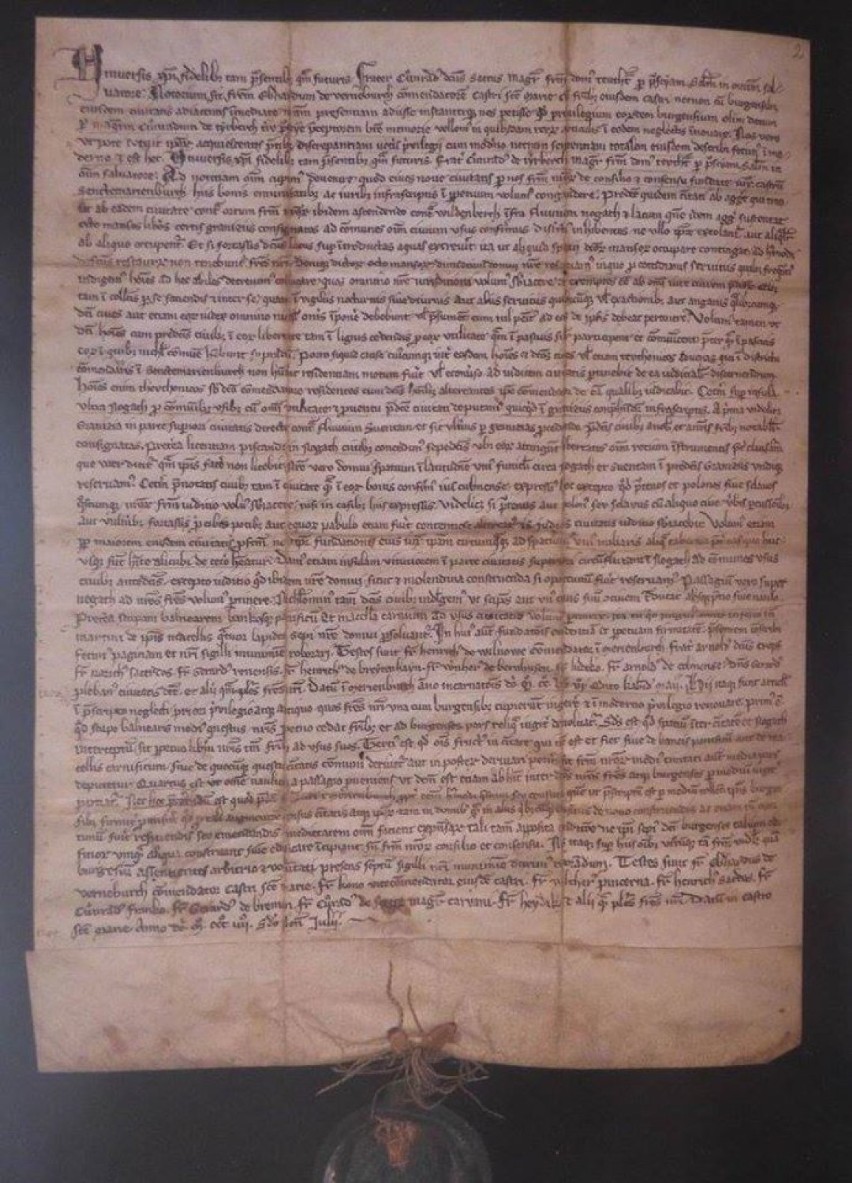 Odpis dokumentu lokacyjnego Miasta Malborka z 1286 roku opublikowany w książce „Malbork: Historia miasta dokumentem pisana” autorstwa Tomasza Kukowskiego