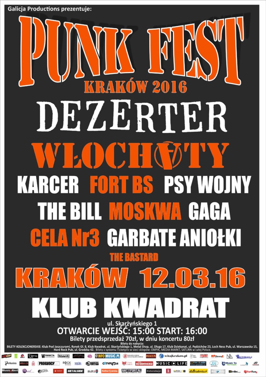 Kraków. Punk Fest 2016 w Klubie Kwadrat [PROGRAM]