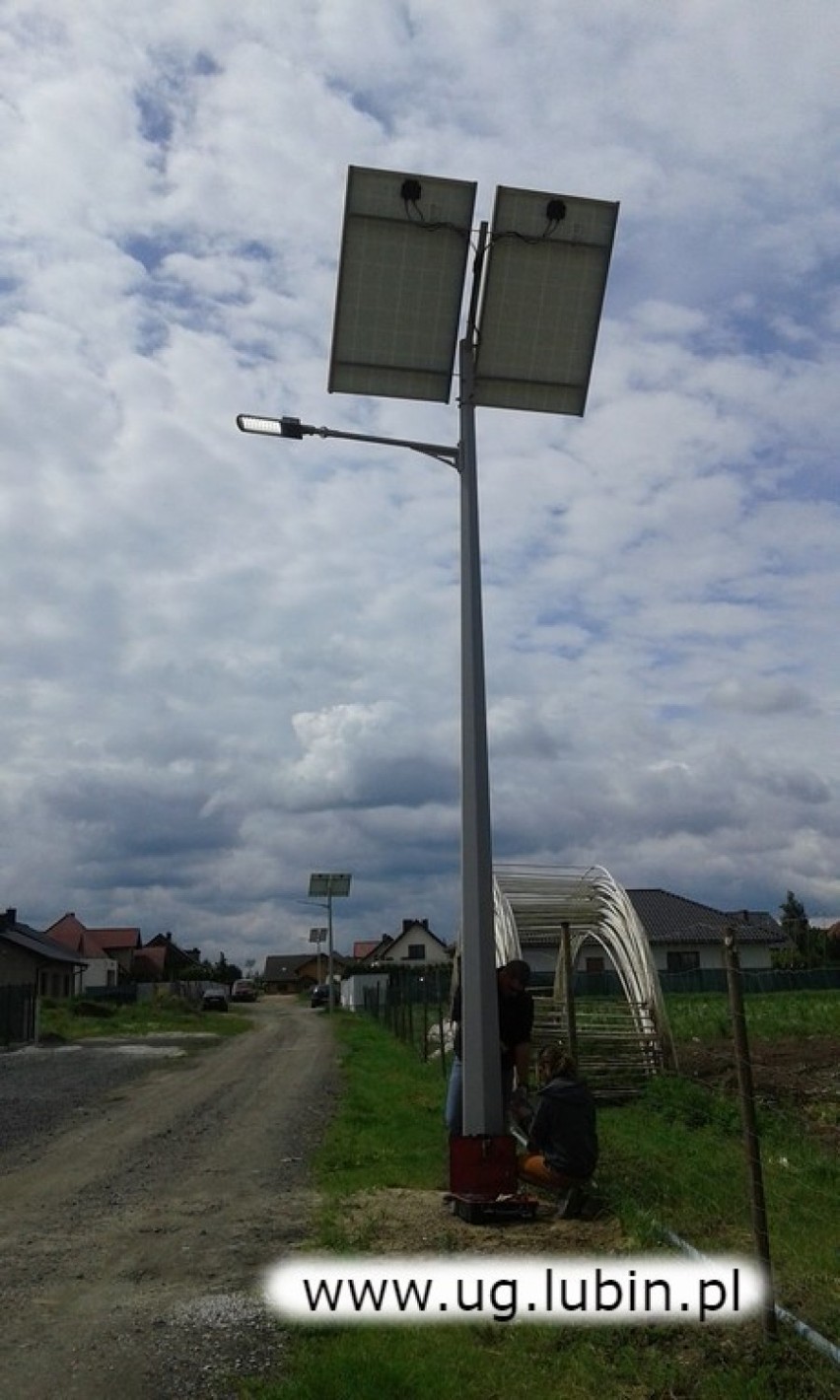 Nowe lampy solarne w Gminie Lubin