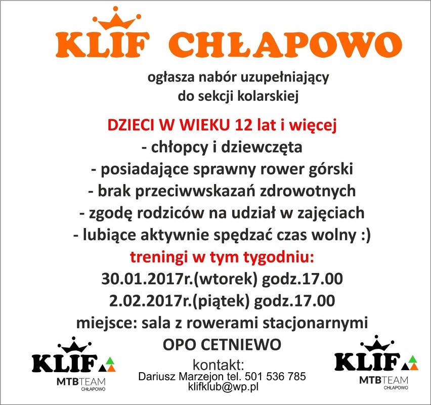 KLIF MTB Team: rowerowa ekipa z gminy Władysławowo szuka...