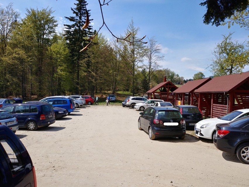 Beskid Sądecki. Zabrakło wolnych miejsc na parkingu w Obidzy. Turyści ruszyli w góry [ZDJĘCIA]