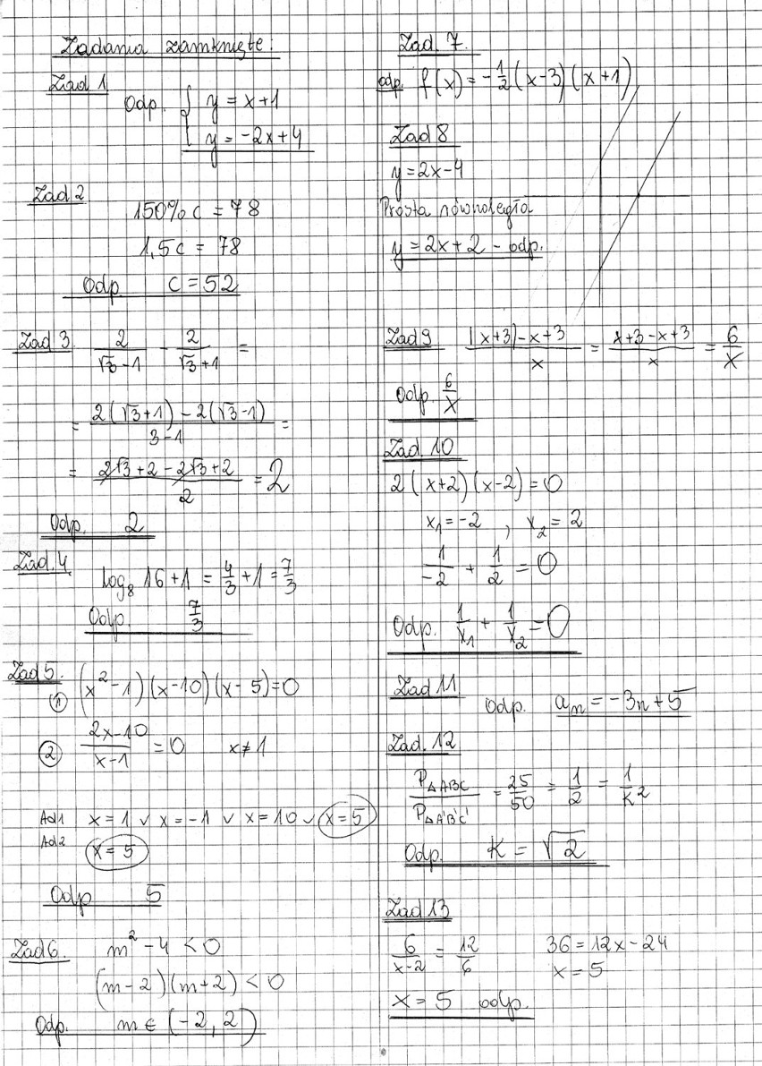 Matura 2014: Uczniowie napisali matematykę [ARKUSZE, ODPOWIEDZI]