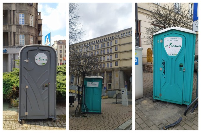 Przenośne toalety rozstawione w centrum Katowic