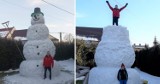 Nowy Targ. Ulepili ze śniegu bałwana wysokiego na sześć metrów. Taka rodzinna zabawa 