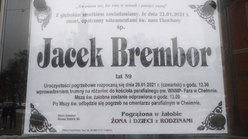Ostatnie pożegnanie Jacka Brembora zaplanowano na 28.01.2021...