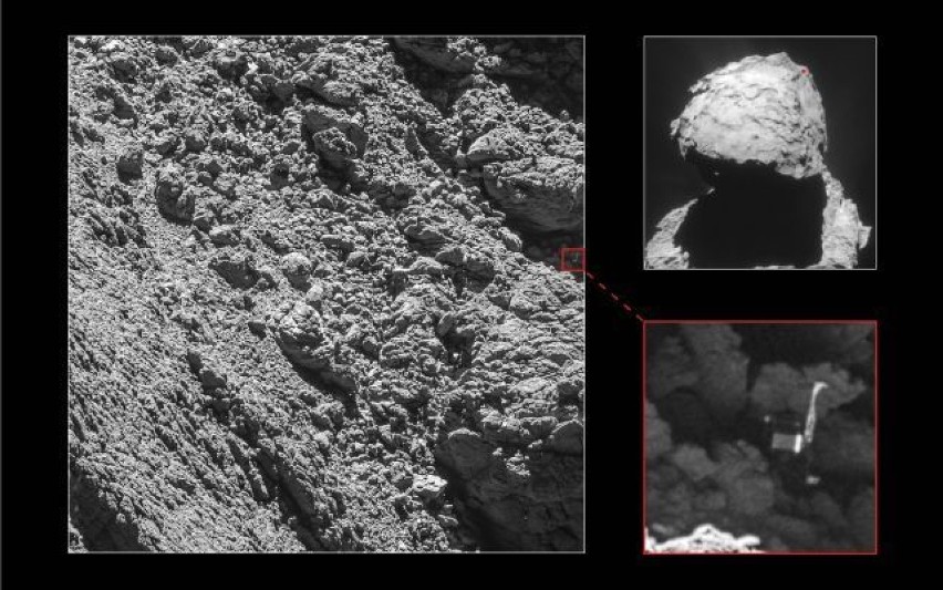 Rosetta odnalazła na komecie 67P lądownik Philae. Sonda sfotografowała obiekt