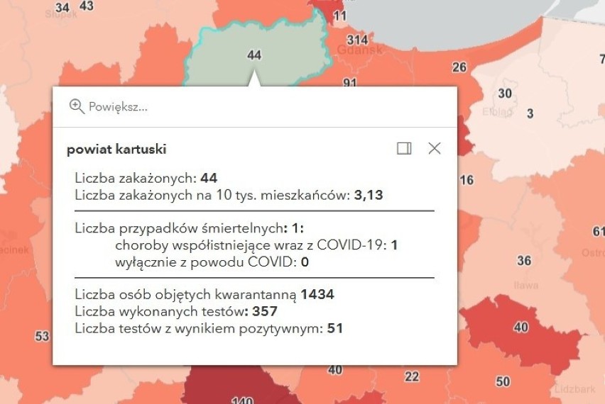 Zakażenia na Pomorzu 8.04.2021 r.