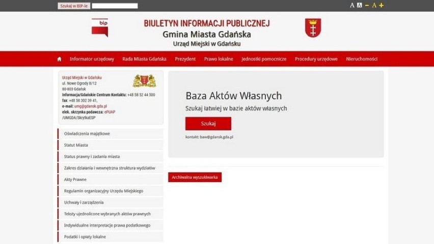 Łatwy dostęp do Bazy Aktów Własnych, czyli do uchwał i zarządzeń prezydenta Gdańska