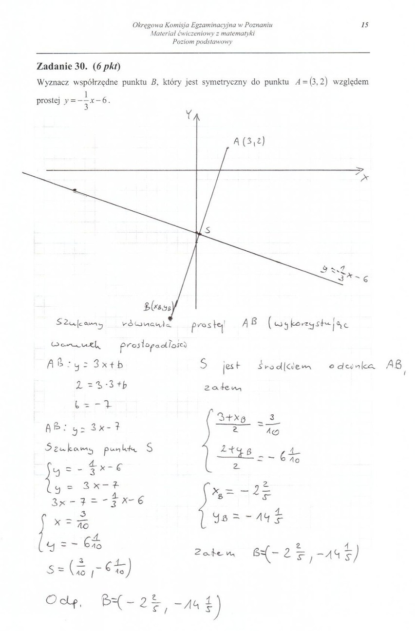 PRÓBNA MATURA 2013 Z MATEMATYKI - ODPOWIEDZI STRONA 10