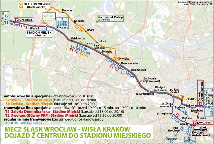 Śląsk-Wisła: Jak dostać się na stadion? (MAPKI)