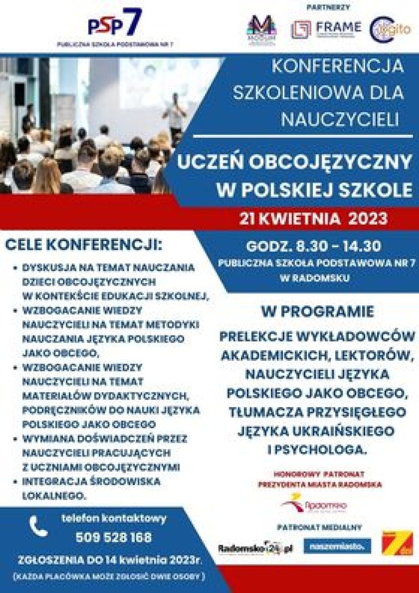 Konferencja dla nauczycieli w PSP 7 w Radomsku. Będą dyskutować o uczniach obcojęzyczny w polskiej szkole