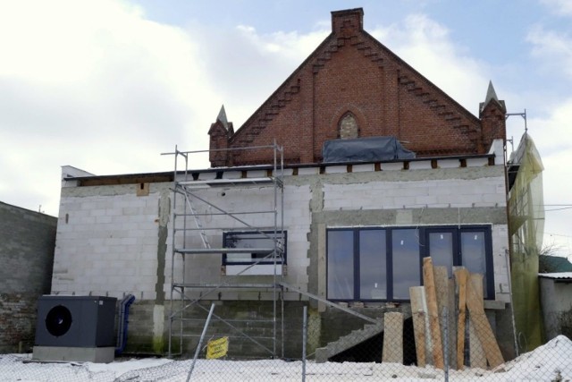 Trwają prace na przebudową kościoła ewangelickiego przy u. Rybackiej w Więcborku na Centrum Aktywności Lokalnej