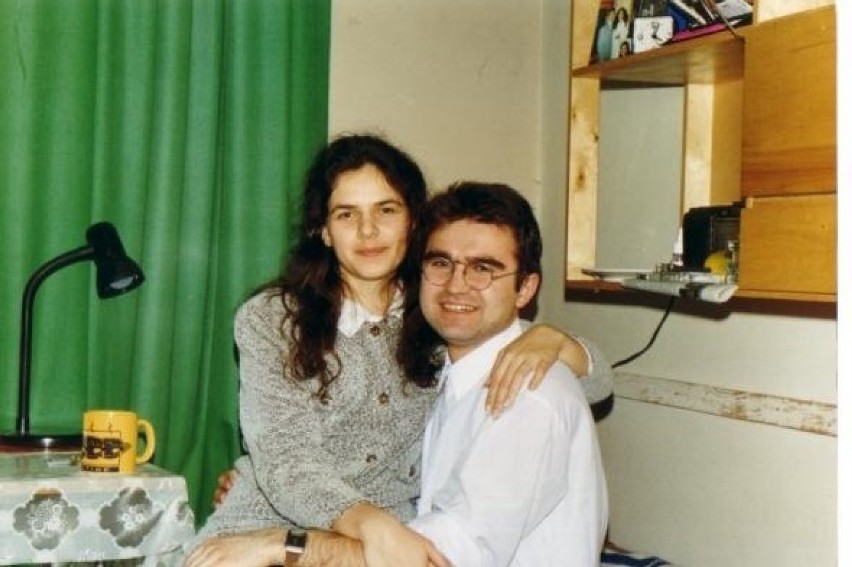 Zbigniew Girzyński z żoną Beatą w akademiku UMK, lata 90-te