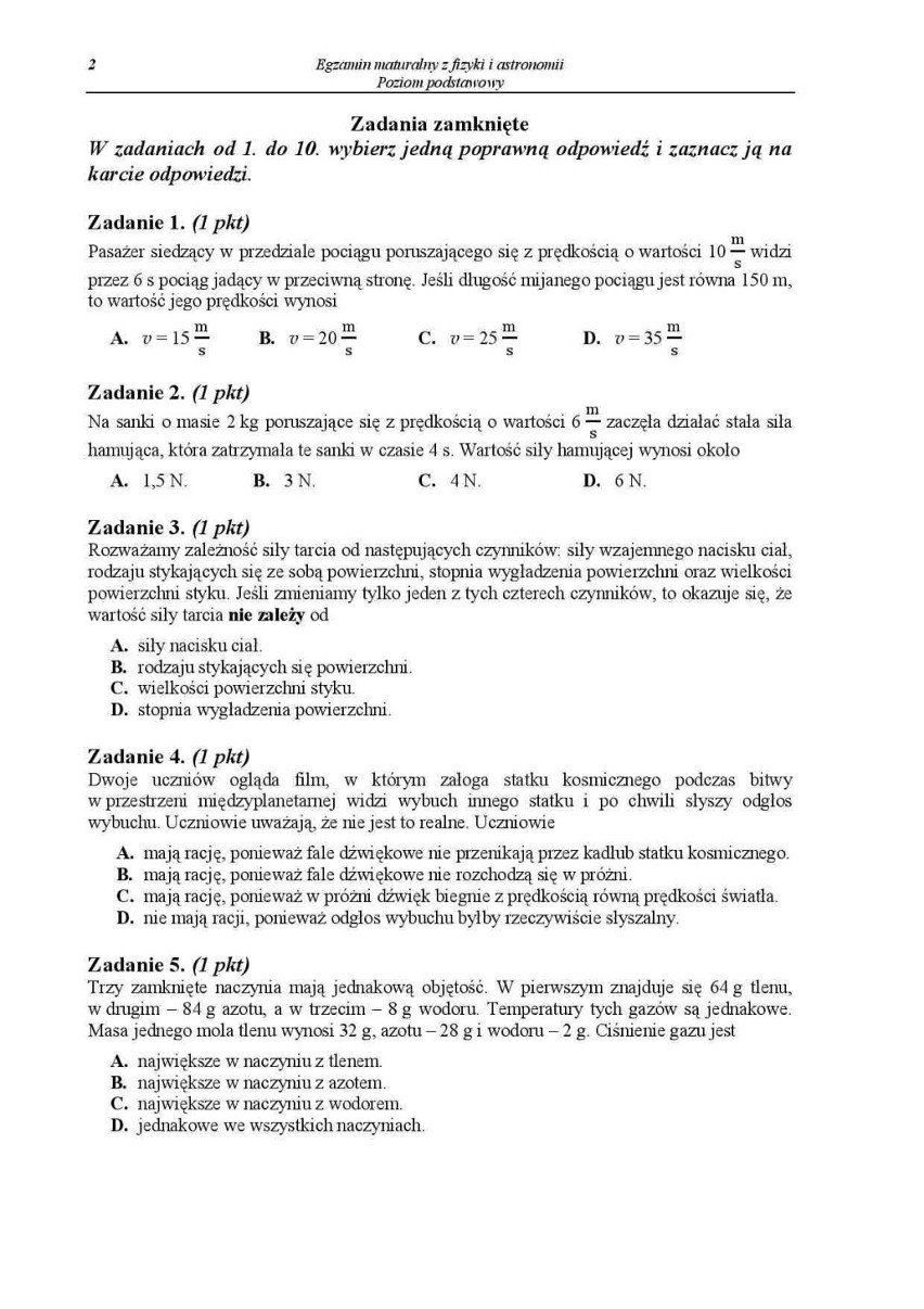 Matura 2014 z CKE. Fizyka poziom podstawowy [ODPOWIEDZI,...