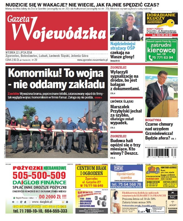 Gazeta Wojewódzka do kupienia od 22 lipca