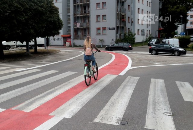 Pasy rowerowe na Dubois w Szczecinie