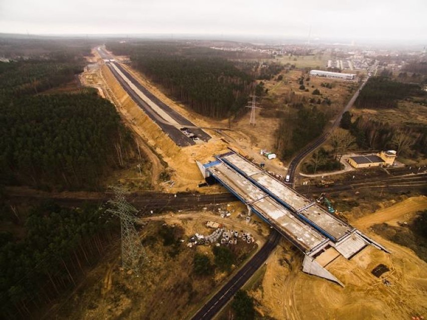 Teren budowy S3 Polkowice - Lubin - stan na koniec marca...