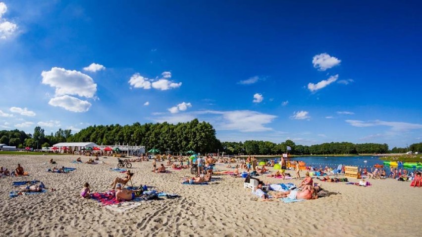 Piękna plaża, czysta i cudowne widoki w Kopalni Wrocław.