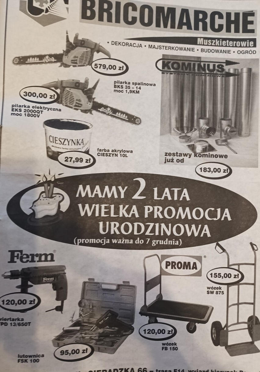 Ceny towarów i usług 20 lat temu. Promocje w Wieluniu, Sieradzu i Zduńskiej Woli w 2003 roku ZDJĘCIA