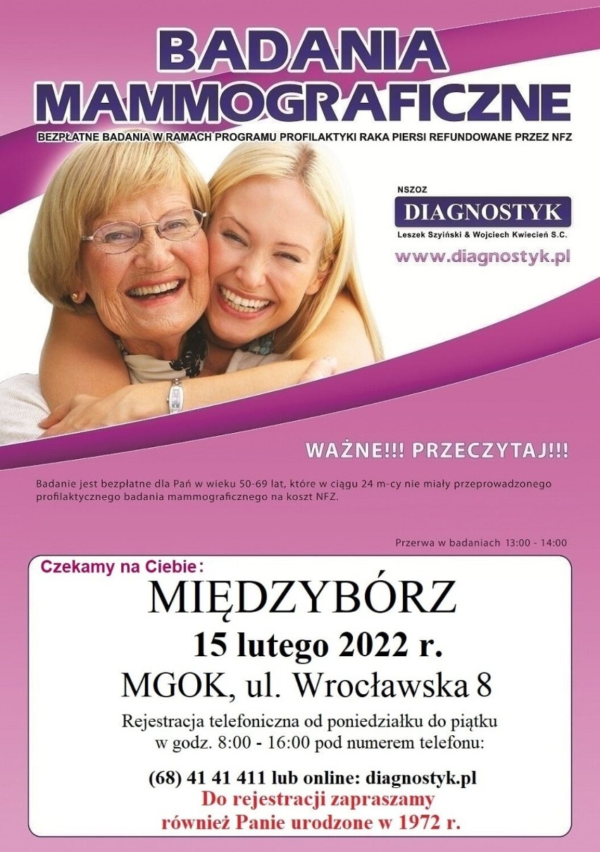 Bezpłatne badanie mammograficzne już wkrótce w Sycowie 