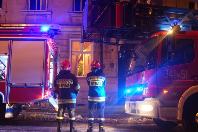 Pożar w kamienicy na ulicy Młynarskiej w Kaliszu