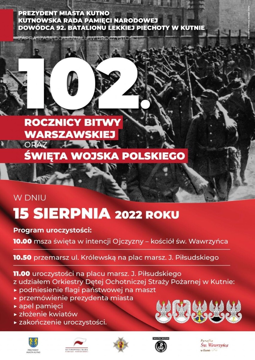 W poniedziałek Święto Wojska Polskiego. Prezydent zaprasza na obchody w Kutnie 