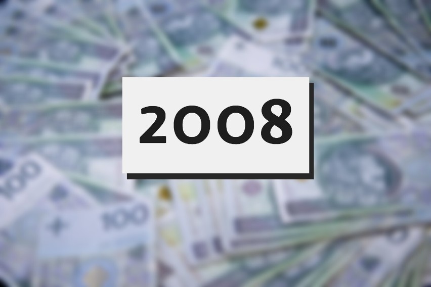 Rok 2008 - 4 osoby z dochodem powyżej miliona złotych w...