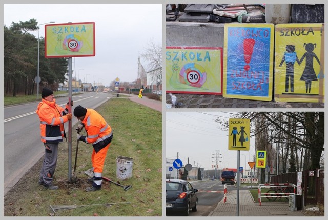 Zespół Szkół nr 11 przy ul. Papieżka i Szkoła Podstawowa nr 23 to miejsca, gdzie wczoraj stanęły nowe, nietypowe znaki drogowe zaprojektowane przez dzieci.