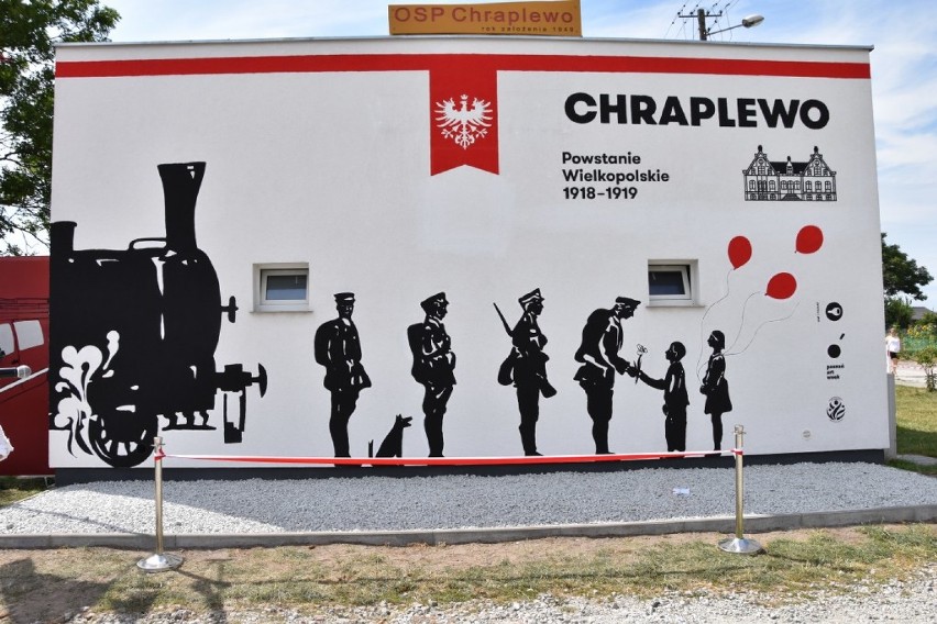 Gmina Kuślin. W Chraplewie odsłonięto mural upamiętniający Powstańców Wielkopolskich [ZDJĘCIA]