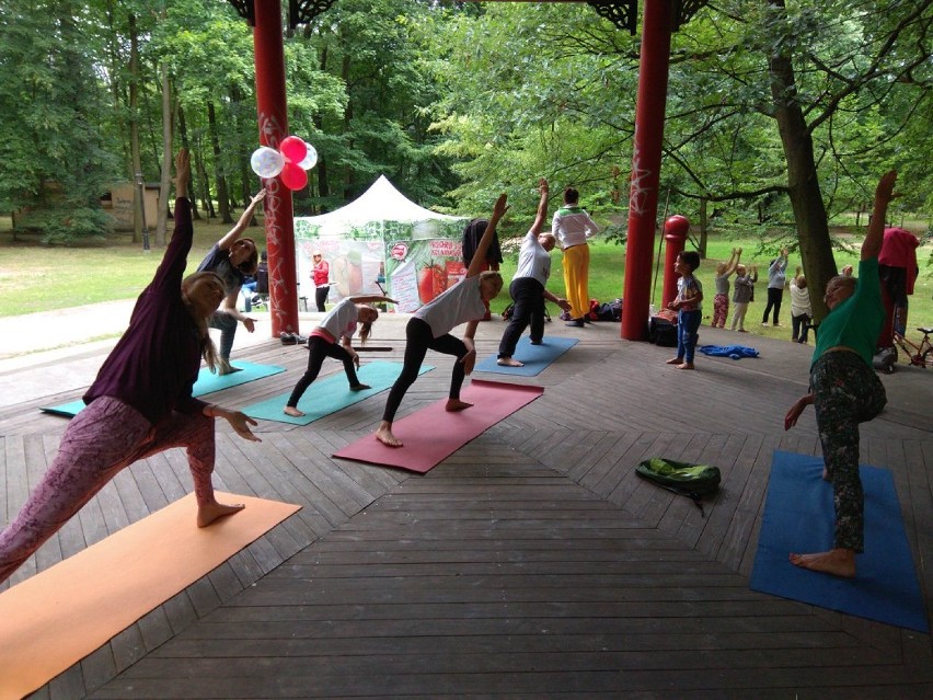 Międzynarodowy Dzień Jogi w kaliskim parku. Swoich sił spróbowali wytrawni jogini i debiutanci