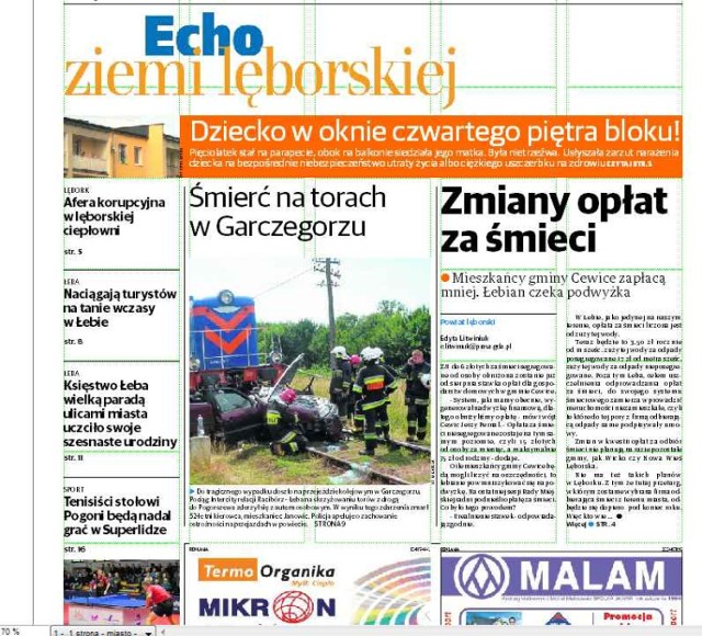 Echo Ziemi Lęborskiej od piątku w sprzedaży! Sprawdź, o czym piszemy