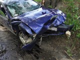 Wypadek pod Tarnowem. W Jodłówce Tuchowskiej samochód uderzył w drzewo i wylądował na dachu. Ranny został kierowca 