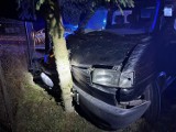 W gminie Rusiec pijany kierowca zakończył podróż na drzewie 