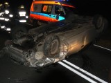 Wypadek w Marianowie. Dwa samochody dachowały [ZDJĘCIA]