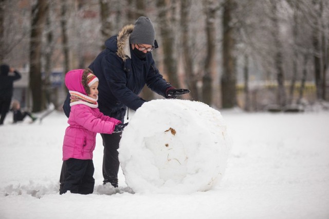 Napadało śnieg uw Słupsku! - 9.01.2021