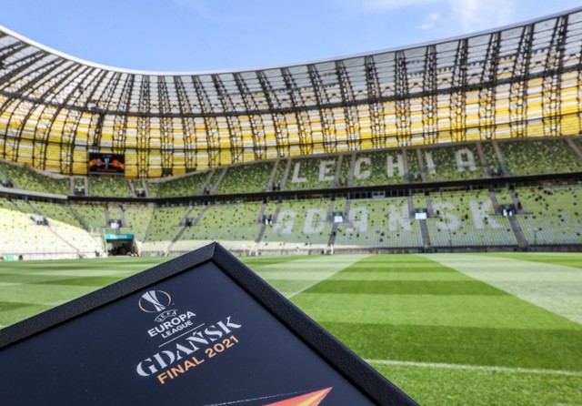 Przygotowania na stadionie i w jego sąsiedztwie do finału Ligi Europy w Gdańsku