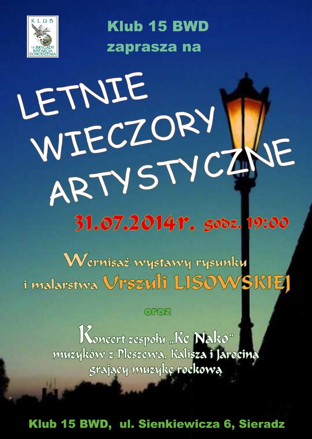 Czwartkowy wieczór artystyczny w Sieradzu