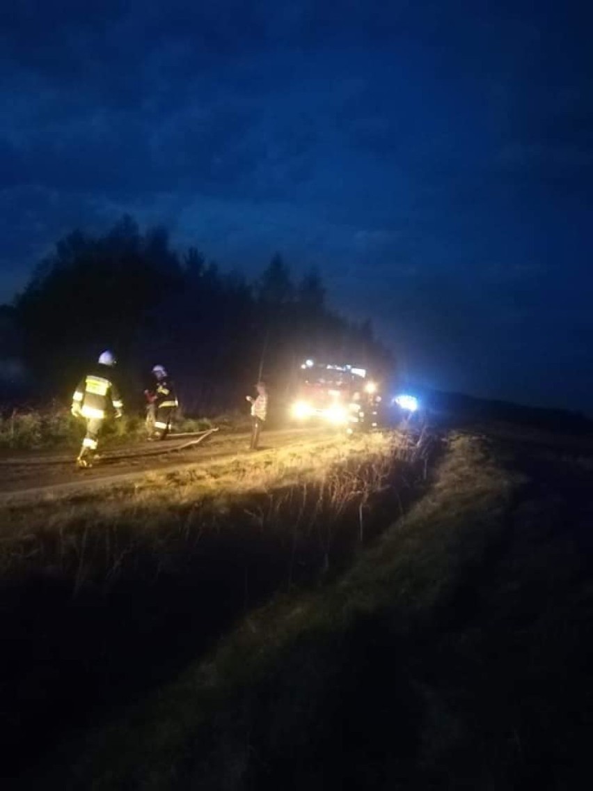 Pożar nieużytków przy ul. Tartacznej w Zumpach 25.04.2019.