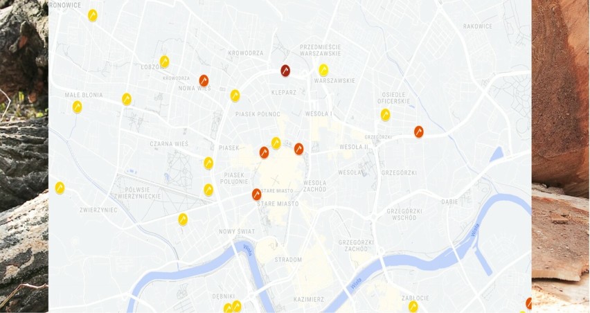 Powstała internetowa mapa informująca, gdzie w Krakowie...