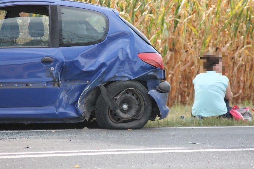 Wypadek pięciu aut. Jedna osoba ranna. Policja szuka kierowcy jednego pojazdu [ZDJĘCIA]