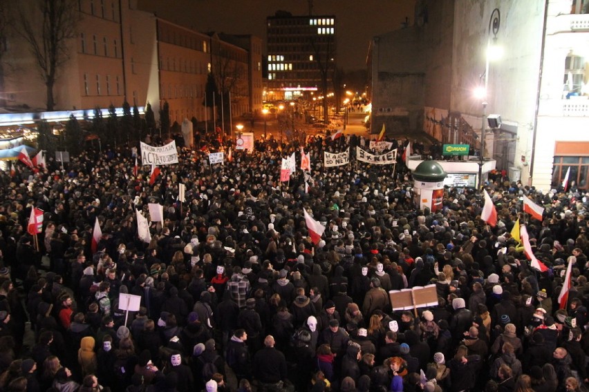 Tysiące łodzian protestowały przeciwko ACTA