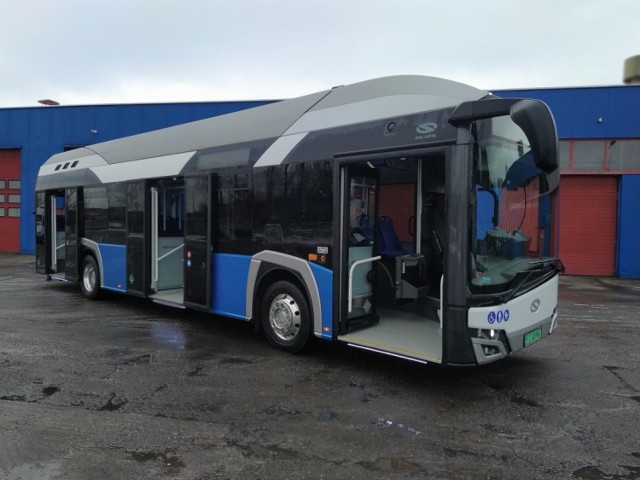 Autobus wodorowy Solaris Urbino 12 podczas prezentacji w Koninie w styczniu tego roku